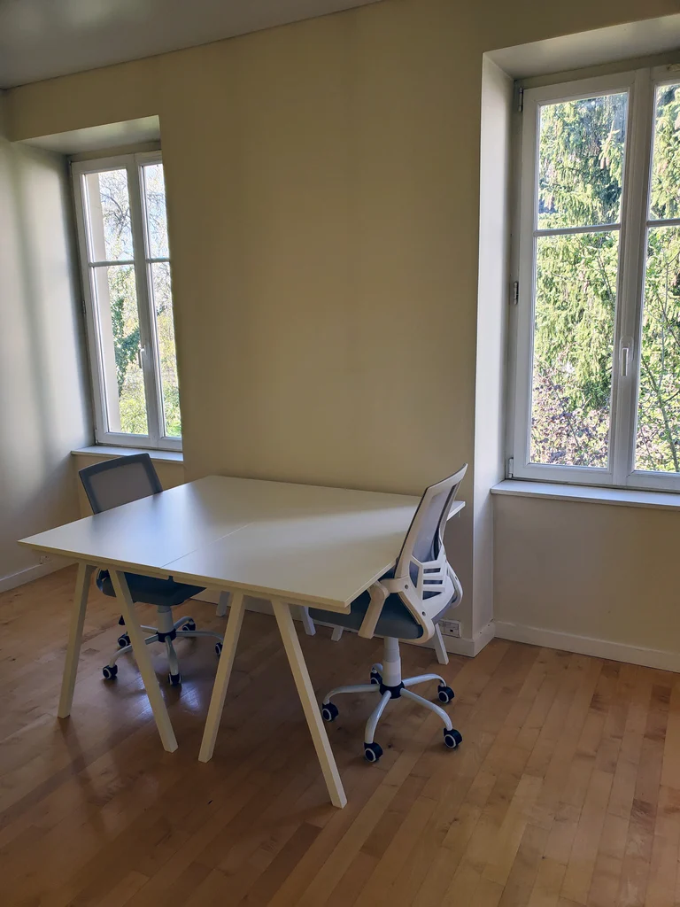 Bureau privé n° 04 : tables de travail et fenêtres